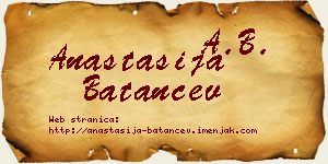 Anastasija Batančev vizit kartica